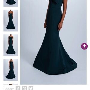 Amsale Green Bridesmaid Gown